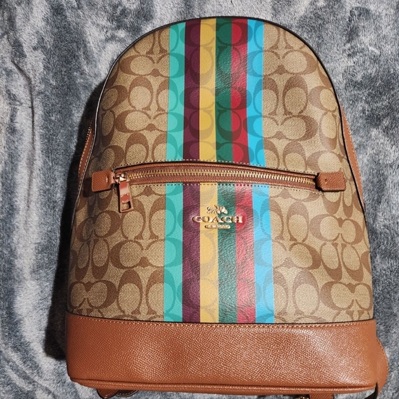 COACH Kenley Backpack In Signature Canvas With Stripe - Picture 2 of 5